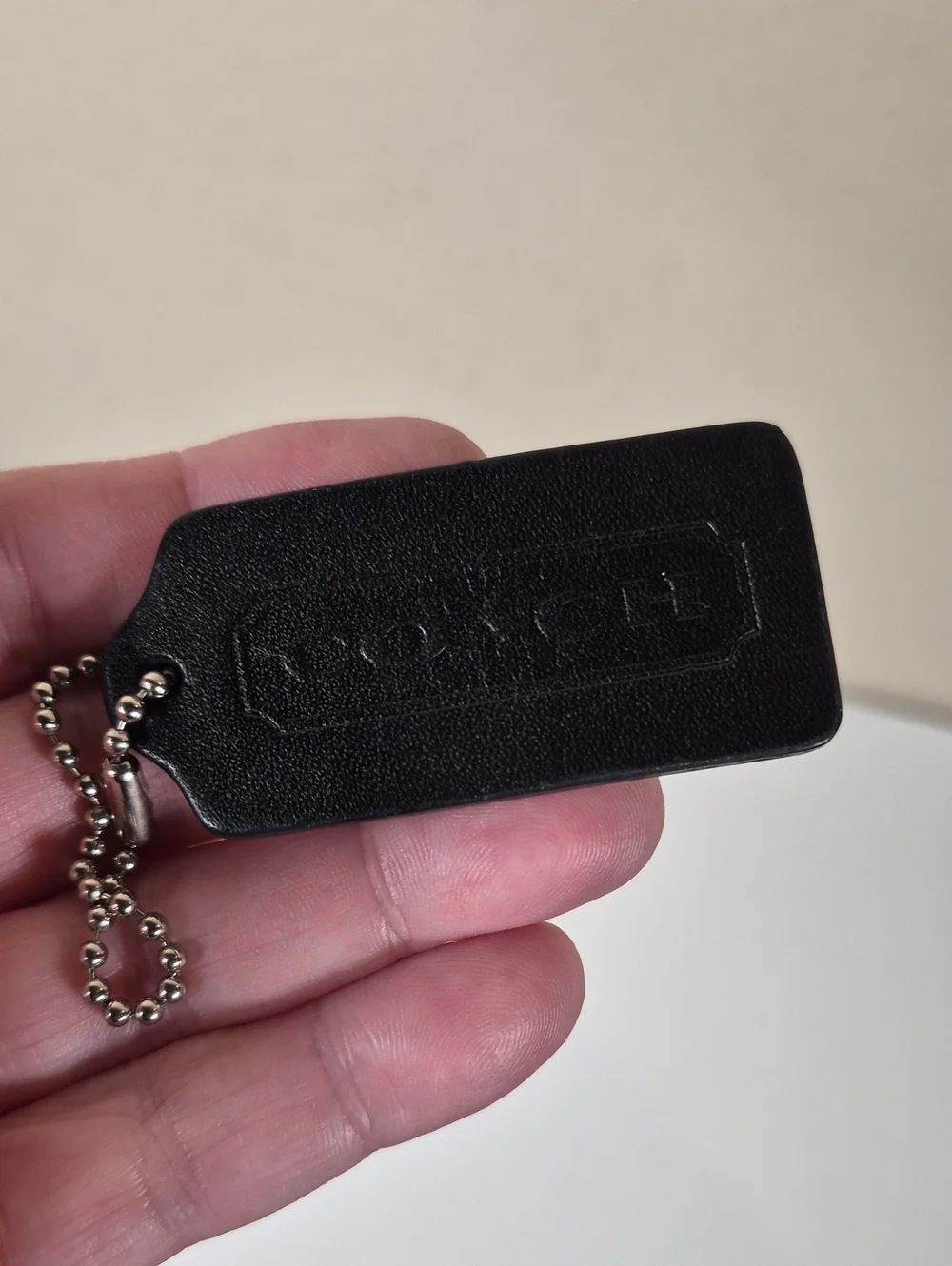 Vintage Coach Black Leather Hangtag